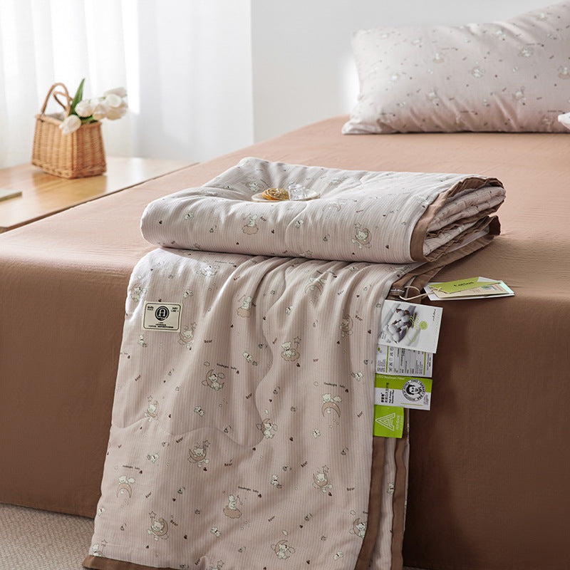 Cotton Double-Layer Yarn Summer Blanket Children's Summer Air-Conditioning Thin Duvet
